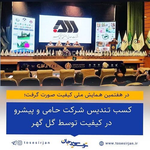 کسب تندیس شرکت حامی و پیشرو در کیفیت توسط گل گهر