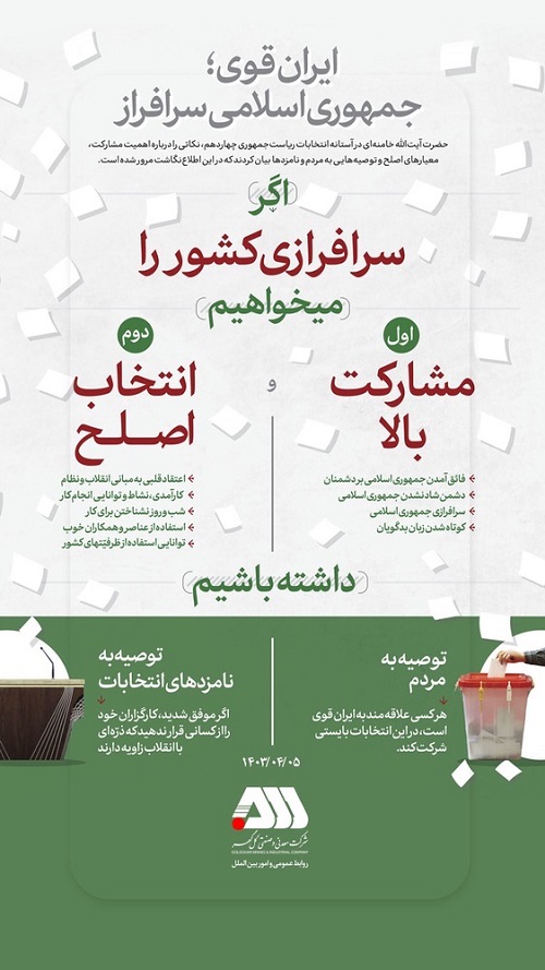 پیام انتخابات ریاست جمهوری  2